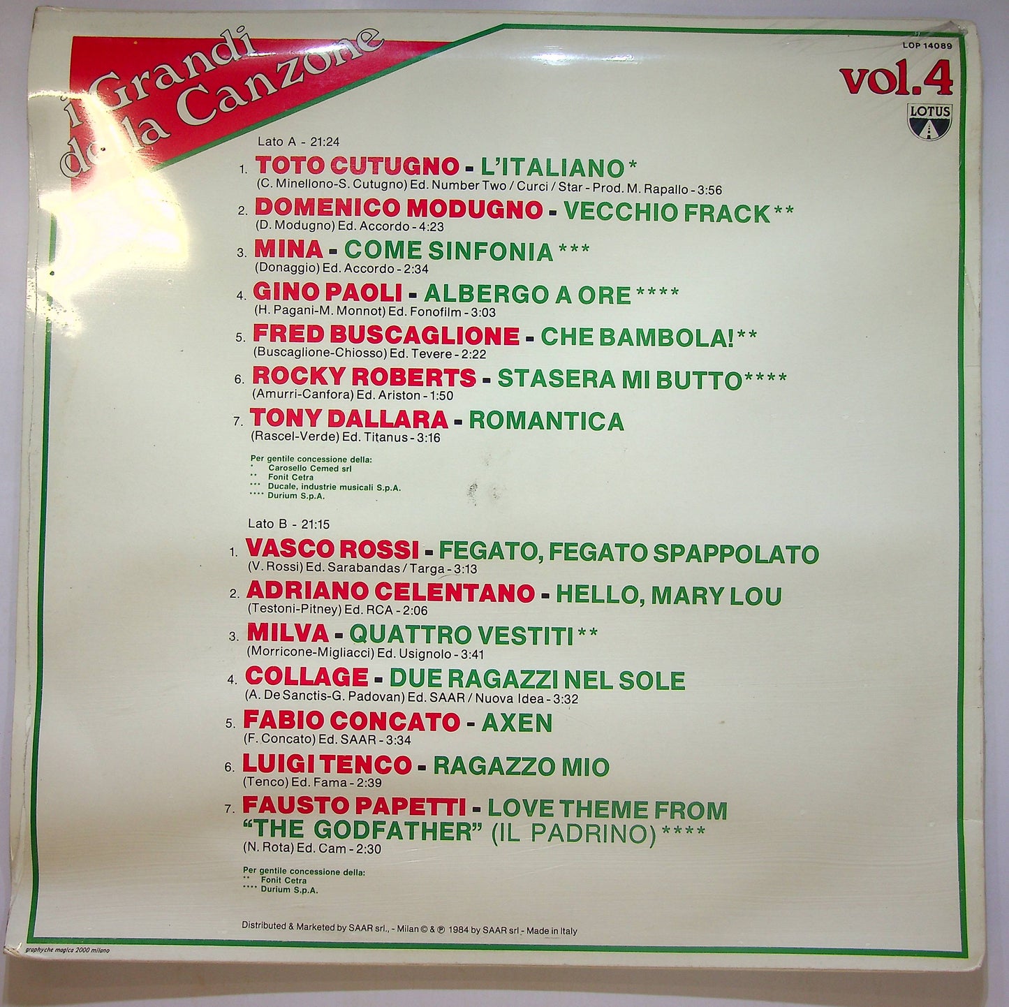 EBOND Various - I Grandi Della Canzone Vol. 4 Vinile V083057