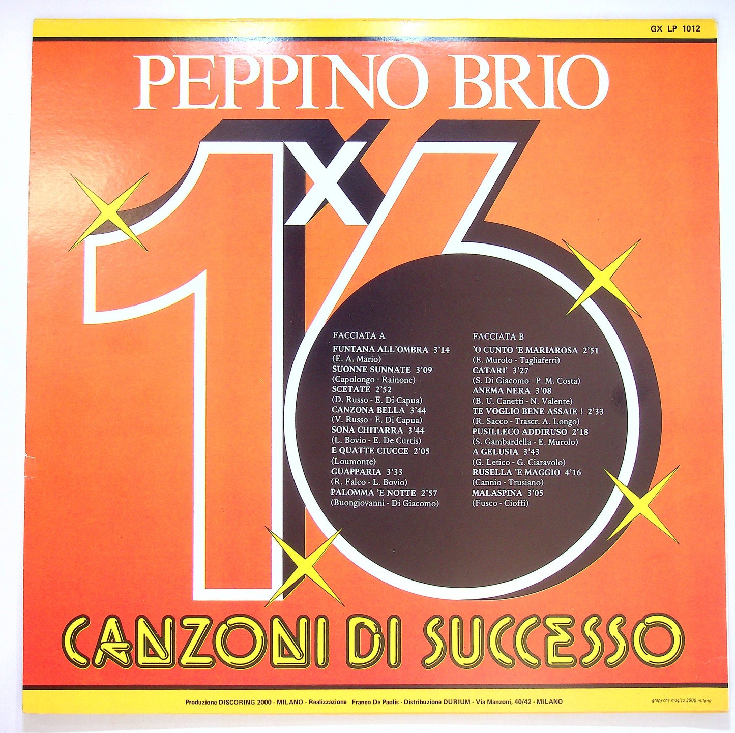 EBOND Peppino Brio - 16 Canzoni Di Successo Vinile V083136