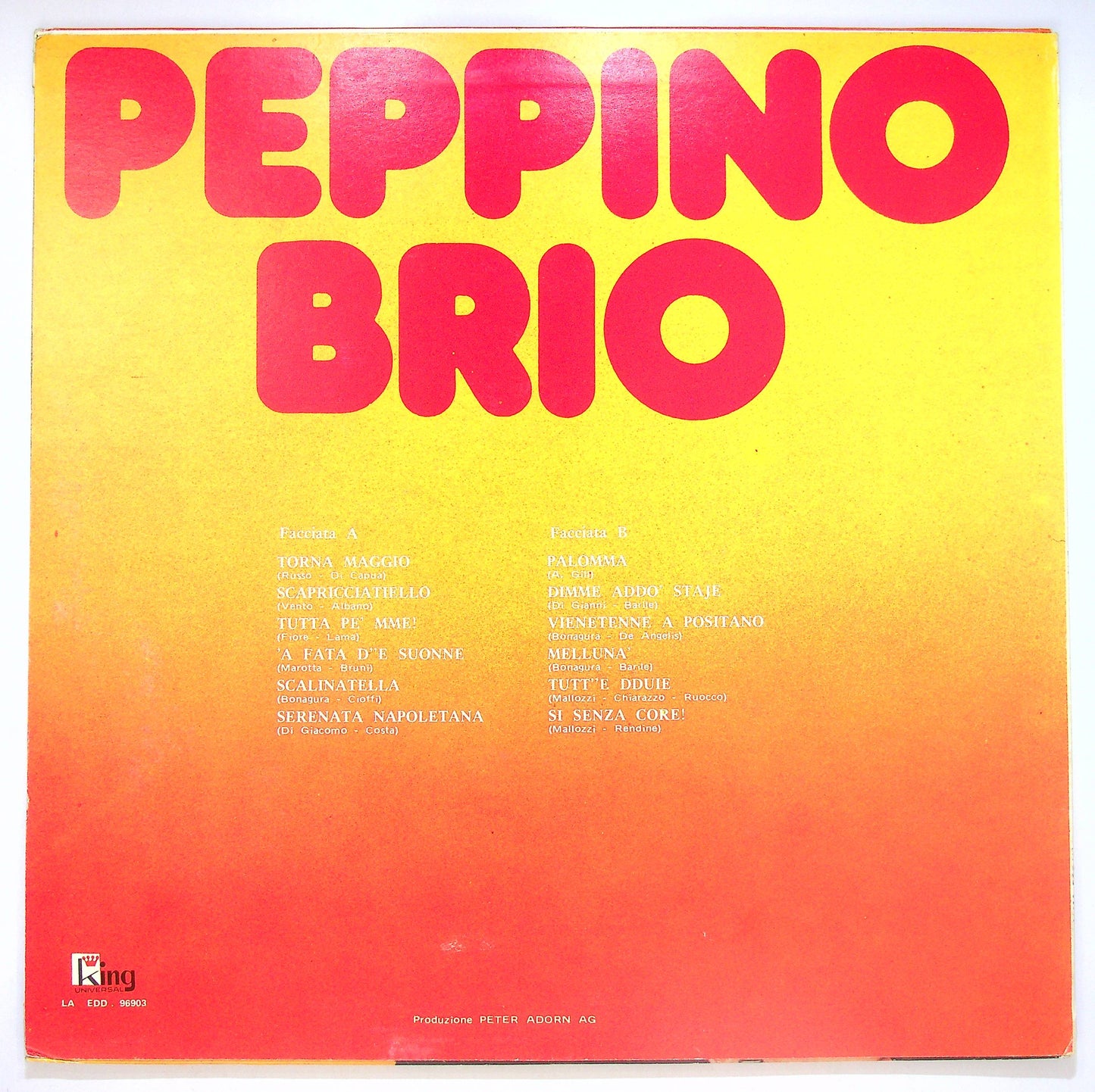 EBOND Peppino Brio - Peppino Brio Vinile V083137