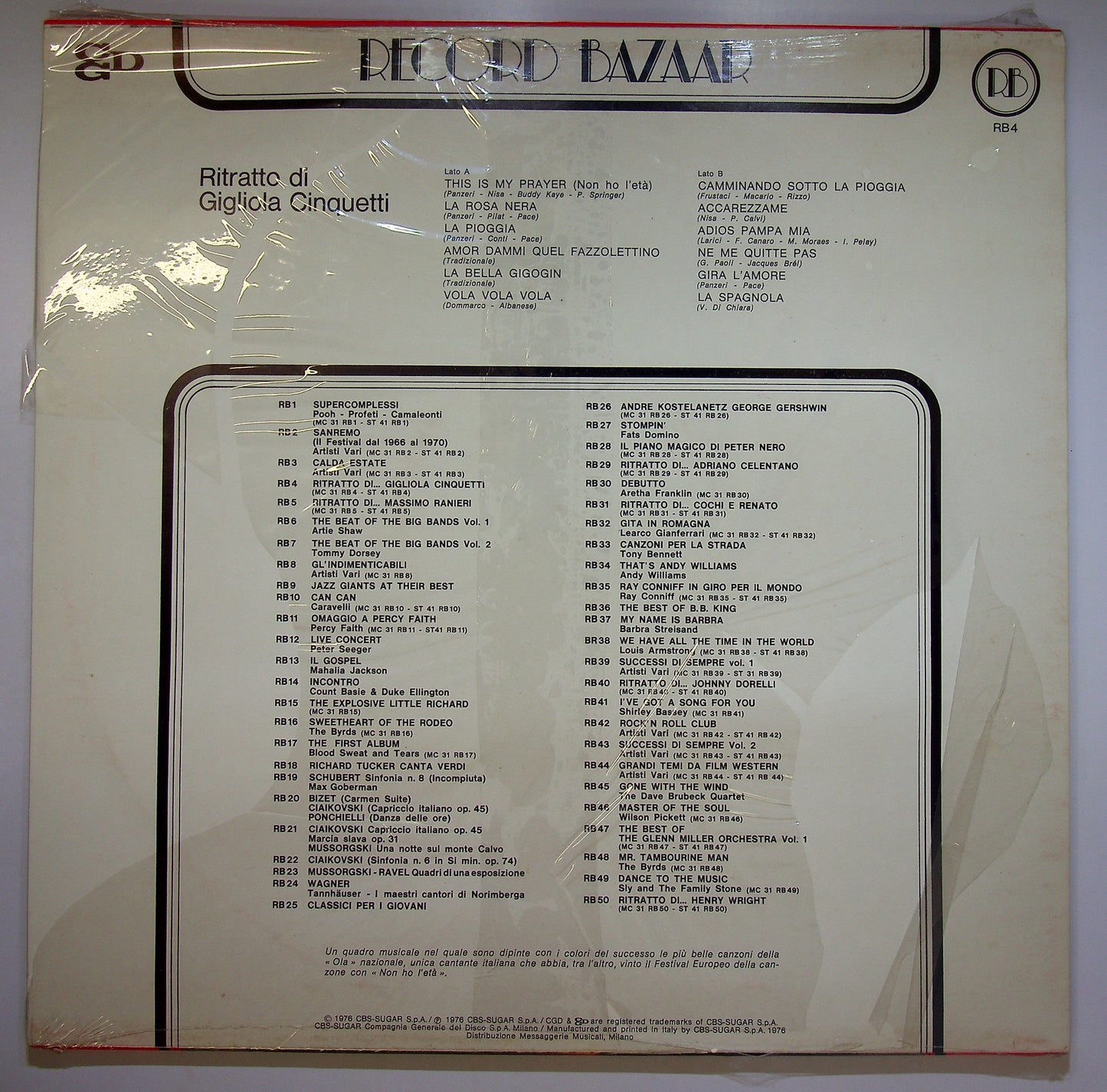 EBOND Gigliola Cinquetti - Ritratto Di Gigliola Cinquetti Vinile V084085