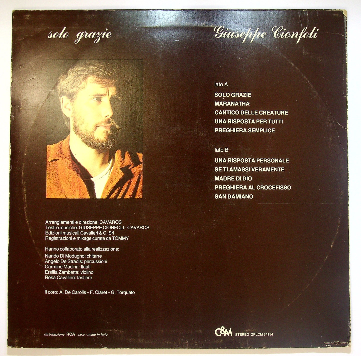 EBOND Giuseppe Cionfoli - Solo Grazie Vinile V084099