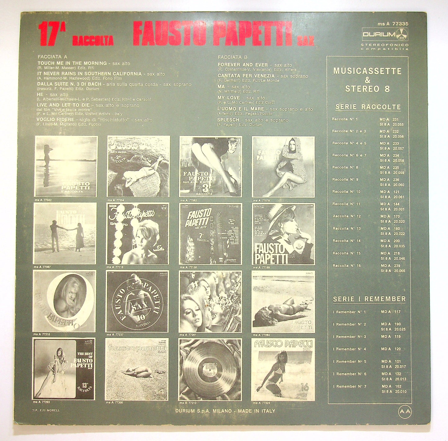 EBOND Fausto Papetti - 17a Raccolta Vinile V084103
