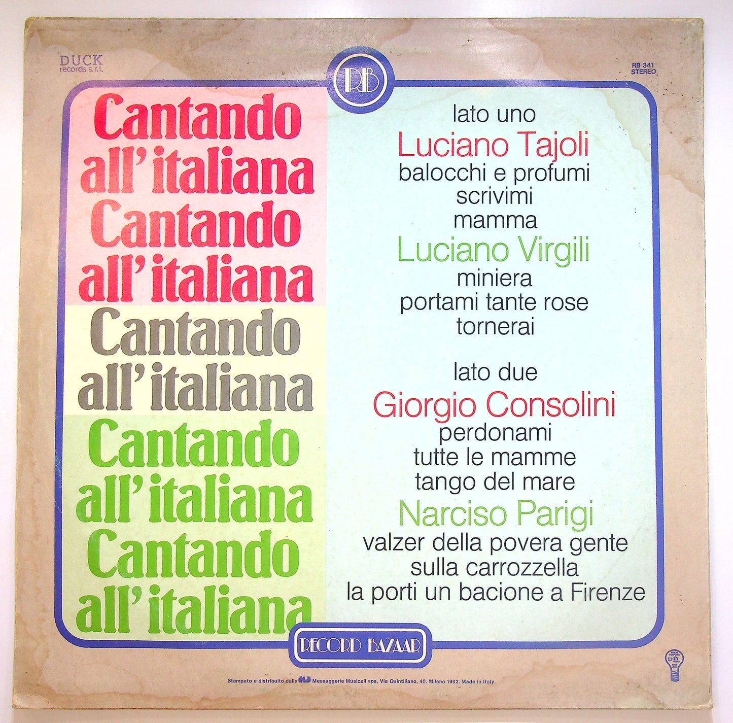 EBOND Various - Cantando All'Italiana Vinile V084125