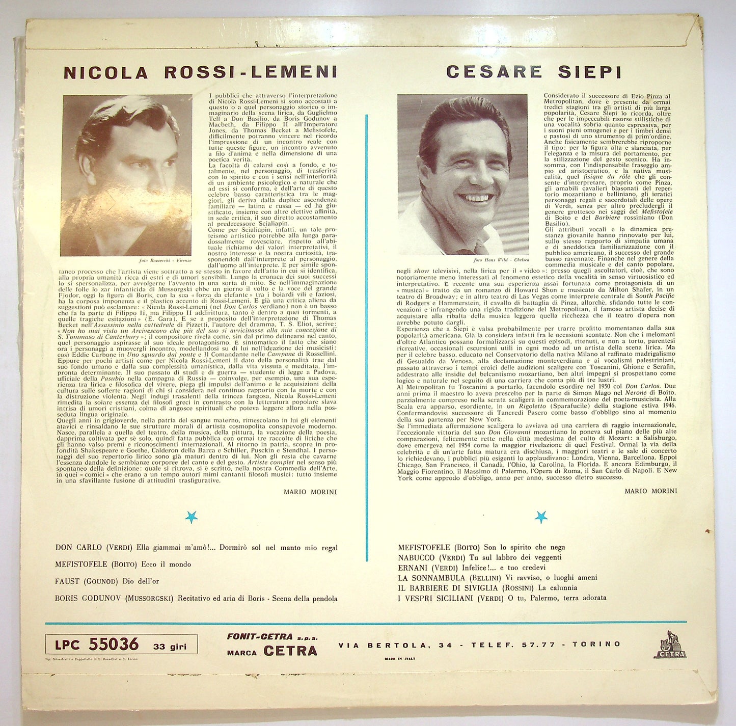 EBOND Nicola Rossi-Lemeni , Cesare Siepi - I grandi interpreti Vinile V084131