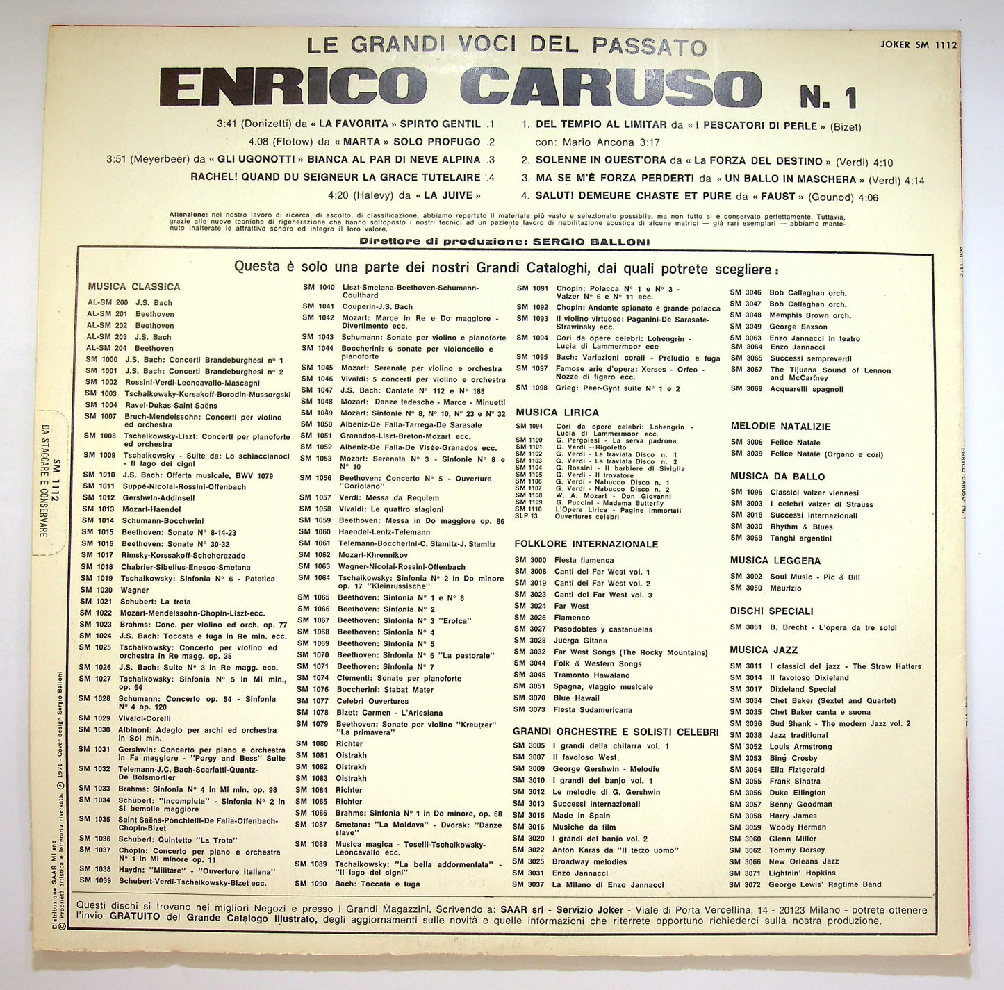 EBOND Enrico Caruso - Enrico Caruso N. 1 Vinile V084138