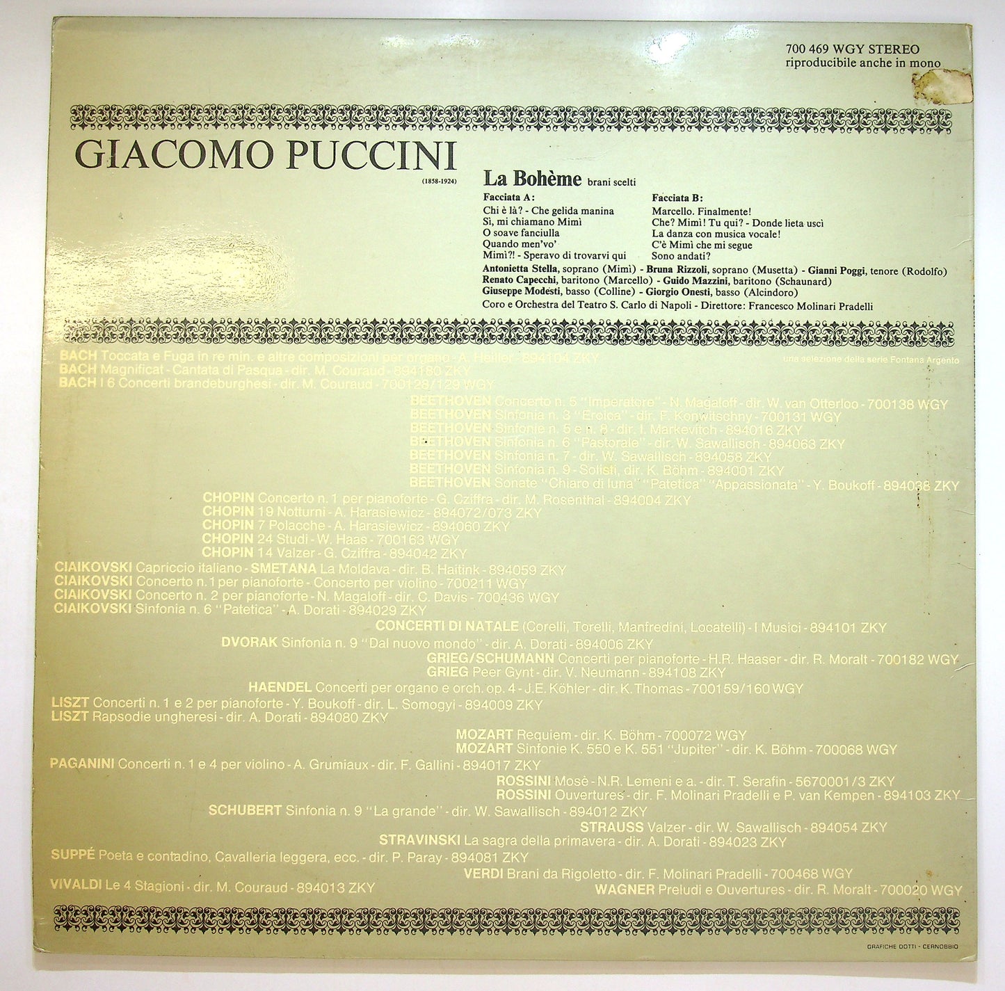 EBOND Puccini - La Boheme Vinile V084140