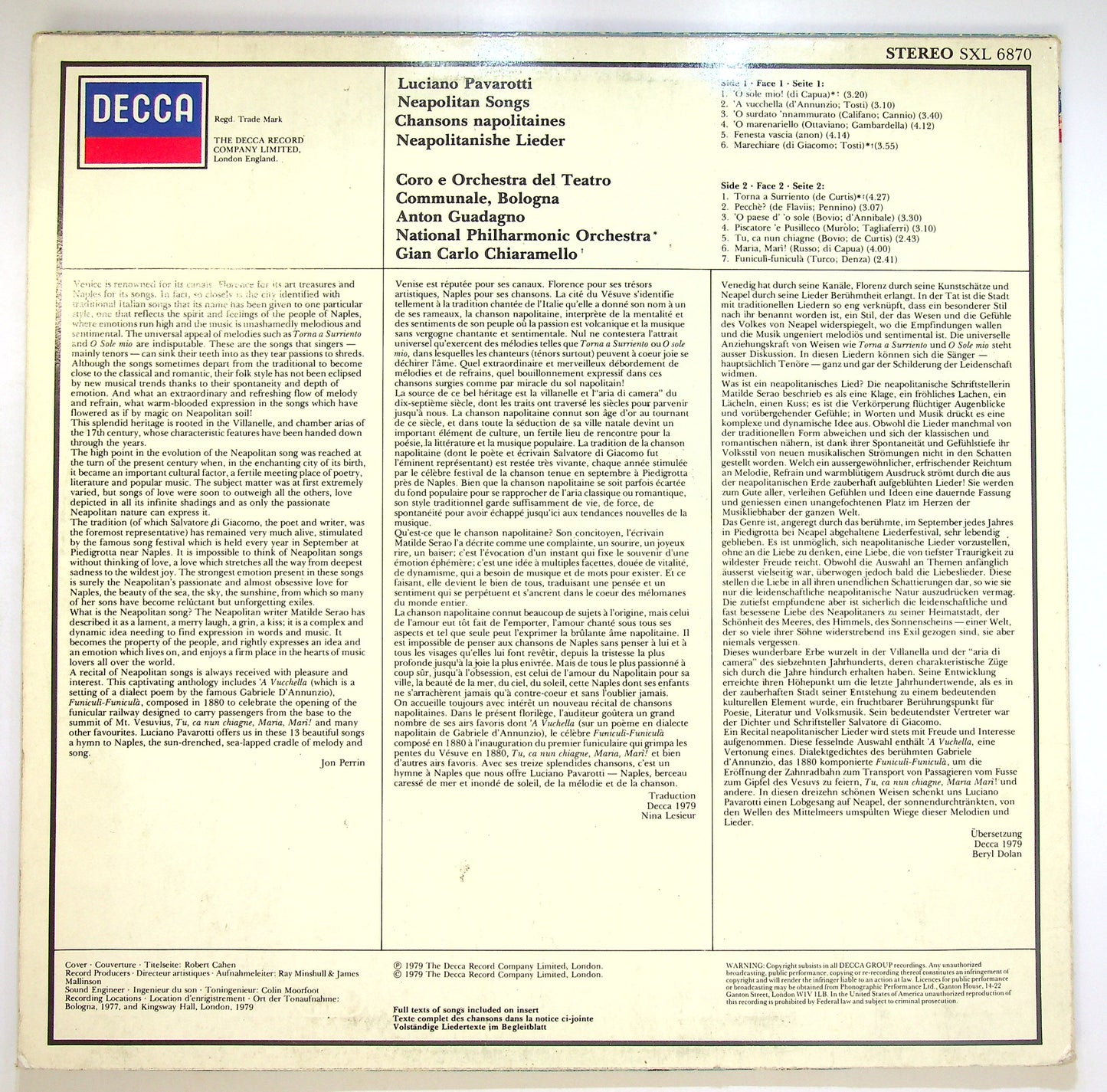 EBOND Luciano Pavarotti - O Sole Mio (Favourite Neapolitan Songs) Vinile V085107