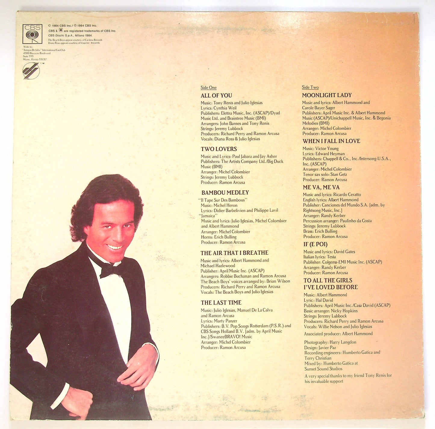 EBOND Julio Iglesias - 1100 Bel Air Place Vinile V086034