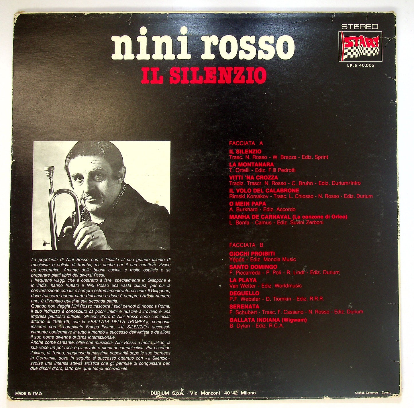 EBOND Nini Rosso - Il Silenzio Vinile V086037