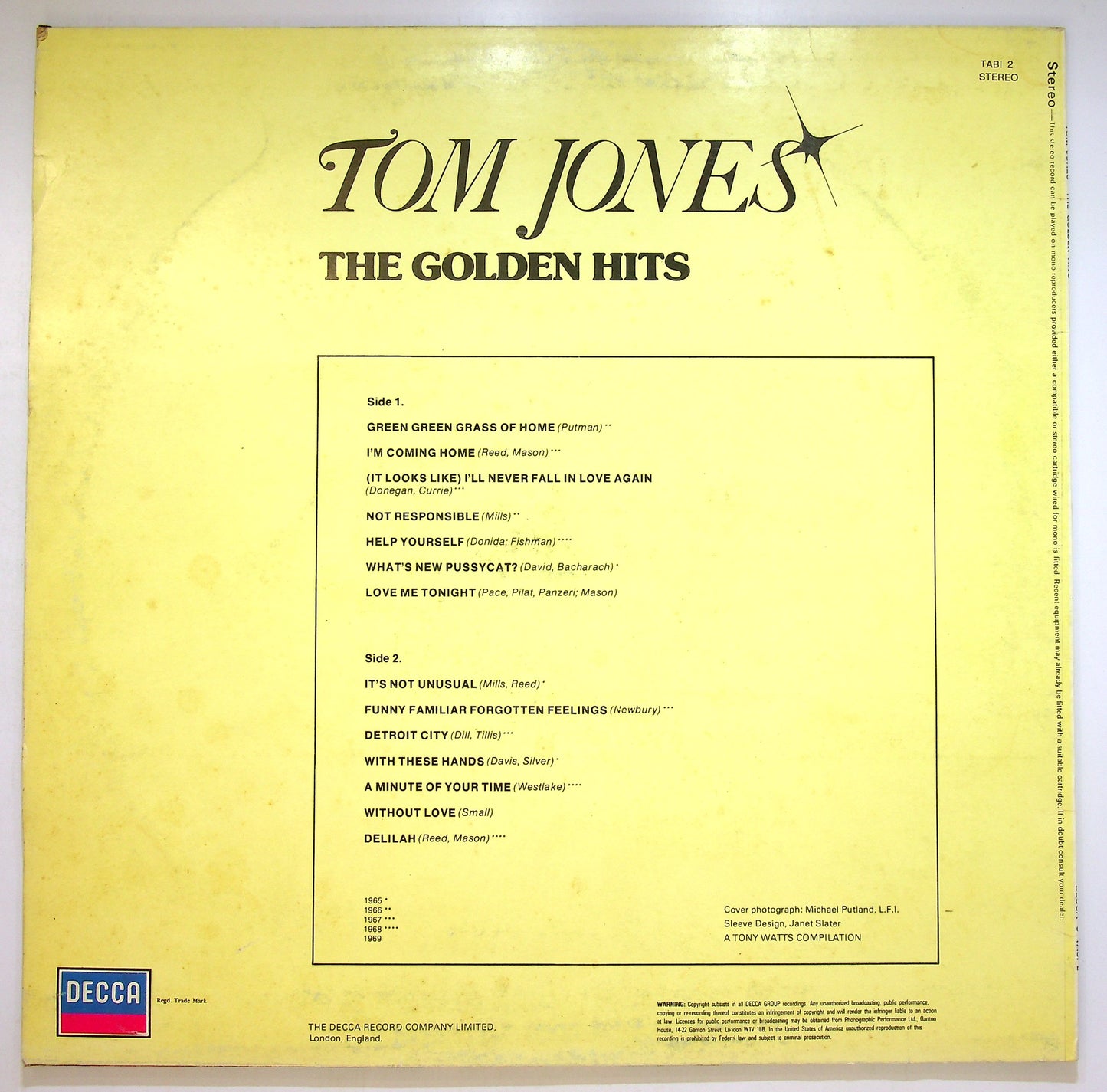 EBOND Tom Jones - The Golden Hits Vinile V086046