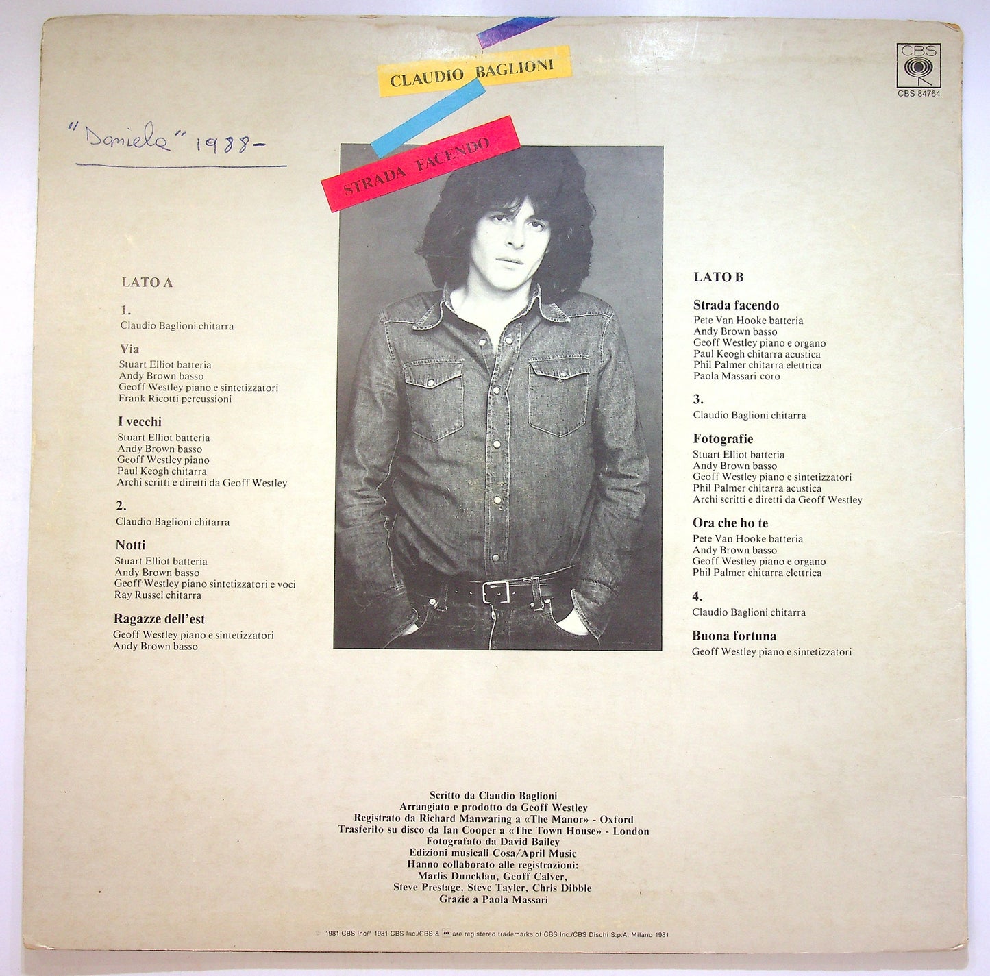 EBOND Claudio Baglioni - Strada Facendo Vinile V086103