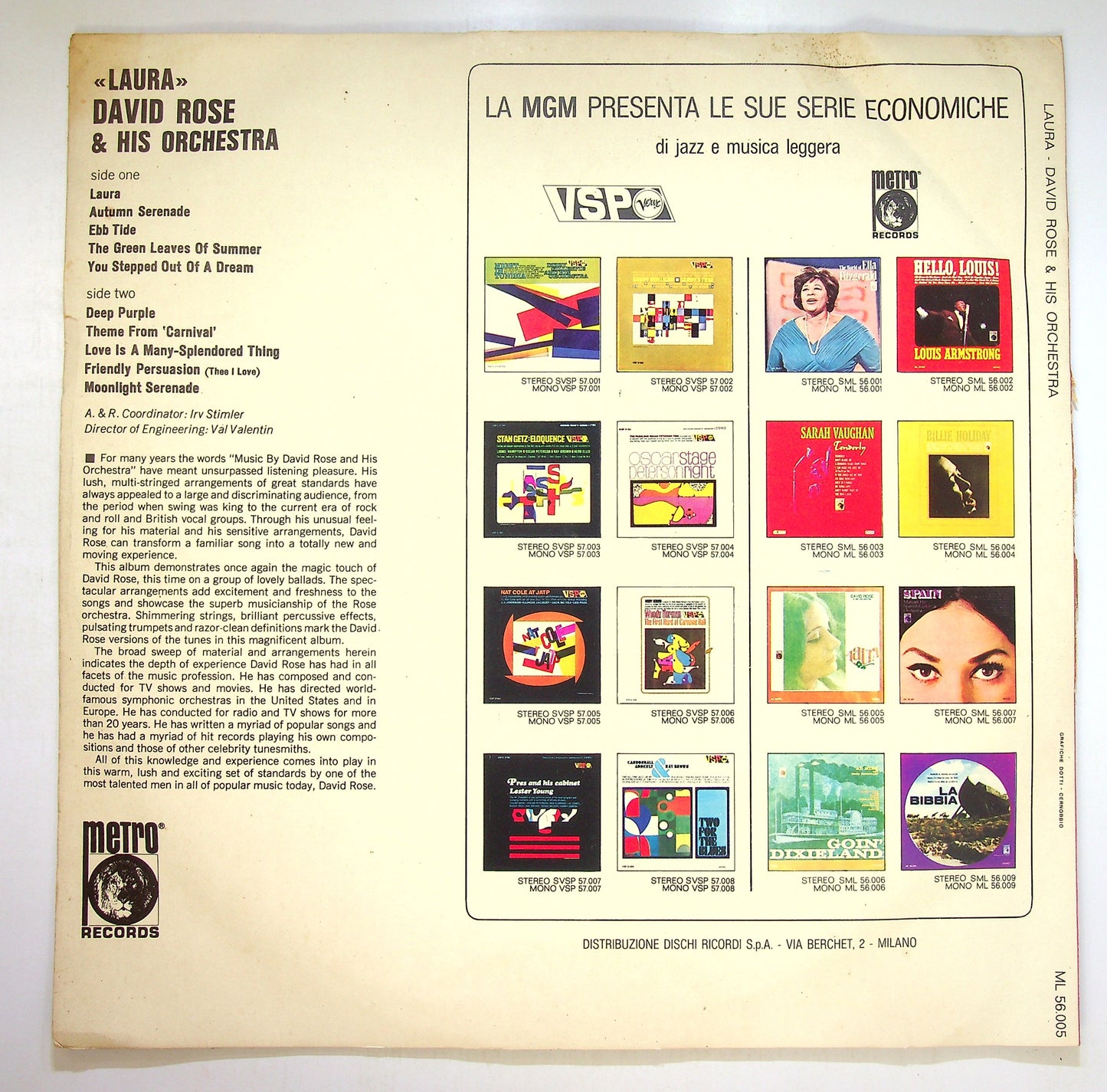 EBOND David Rose & His Orchestra - Laura Vinile V087008