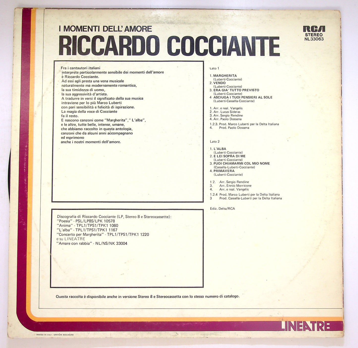 EBOND Riccardo Cocciante - I Momenti Dell'Amore Vinile V087013