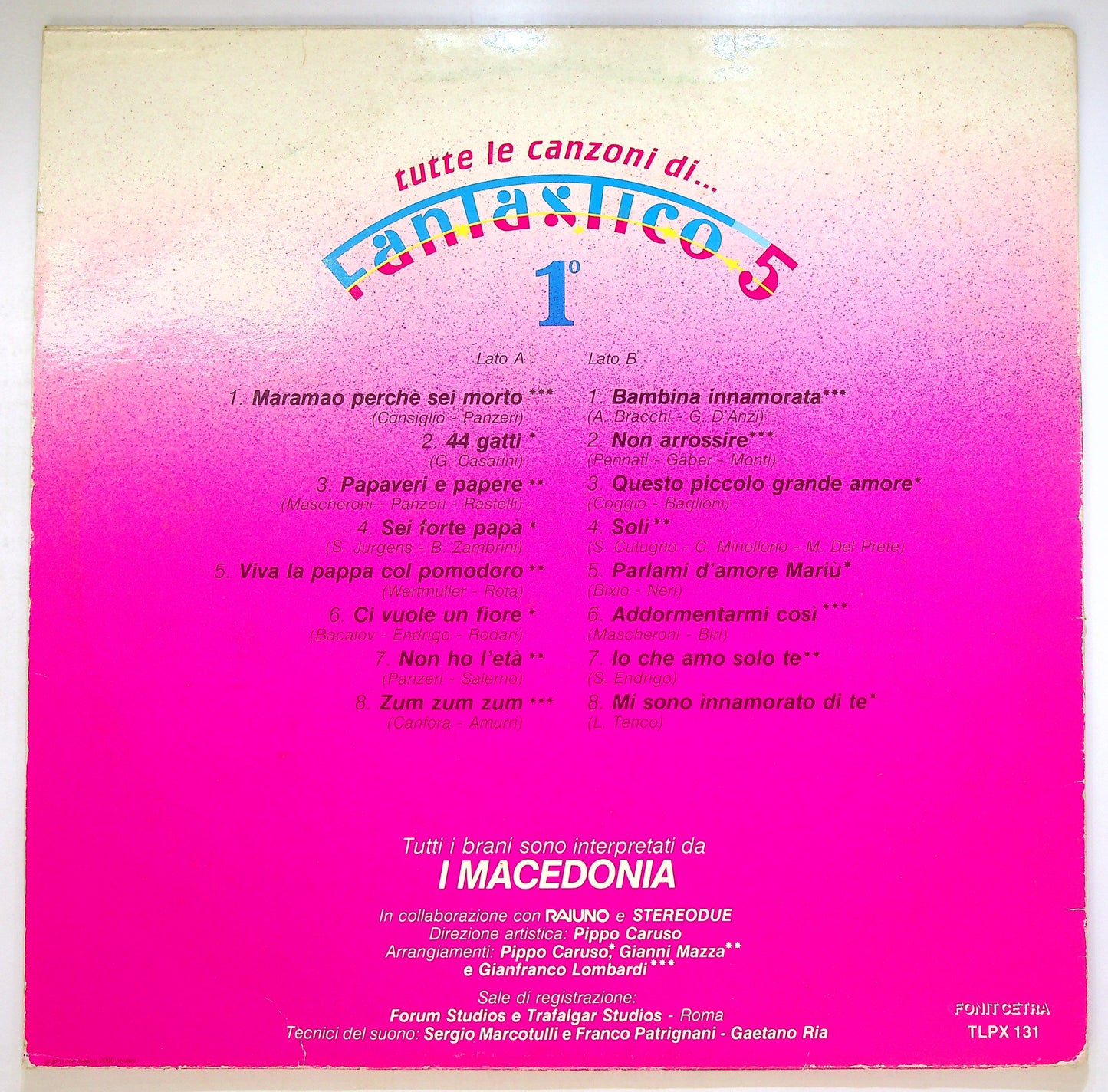 EBOND I Macedonia - Tutte Le Canzoni Di Fantastico 5 - 1° Vinile V087053