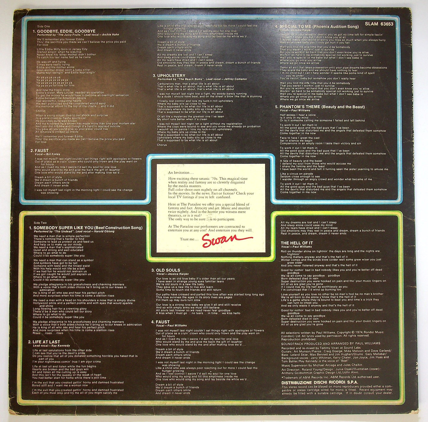 EBOND Various - Phantom Of The Paradise Vinile V087063