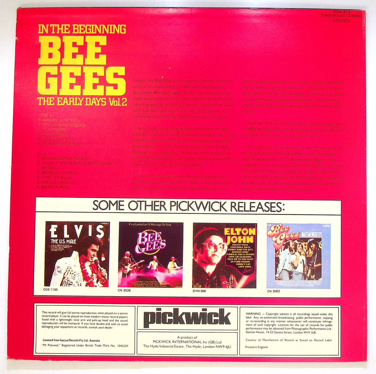 EBOND Bee Gees - In The Beginning - The Early Days Vol. 2 Vinile V088058