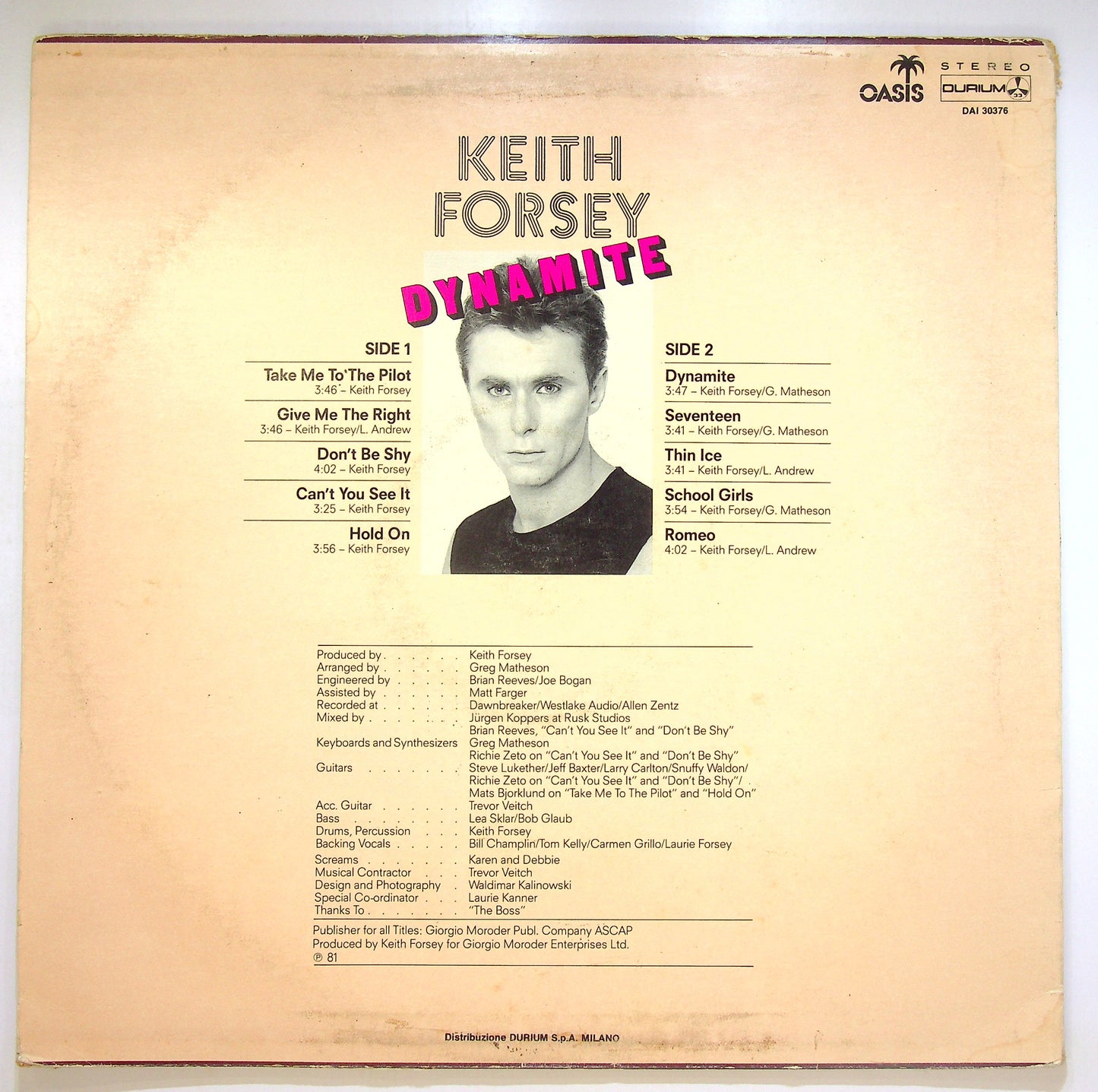 EBOND Keith Forsey - Dynamite Vinile V088086