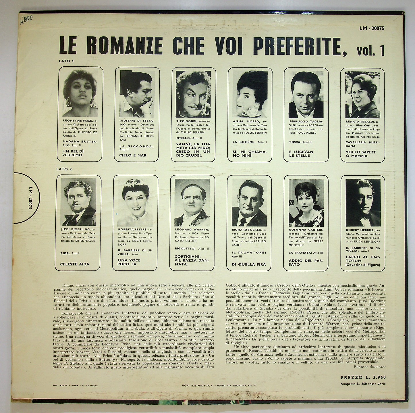 EBOND Various - Le Romanze Che Voi Preferite Vol. 1 Vinile V088126