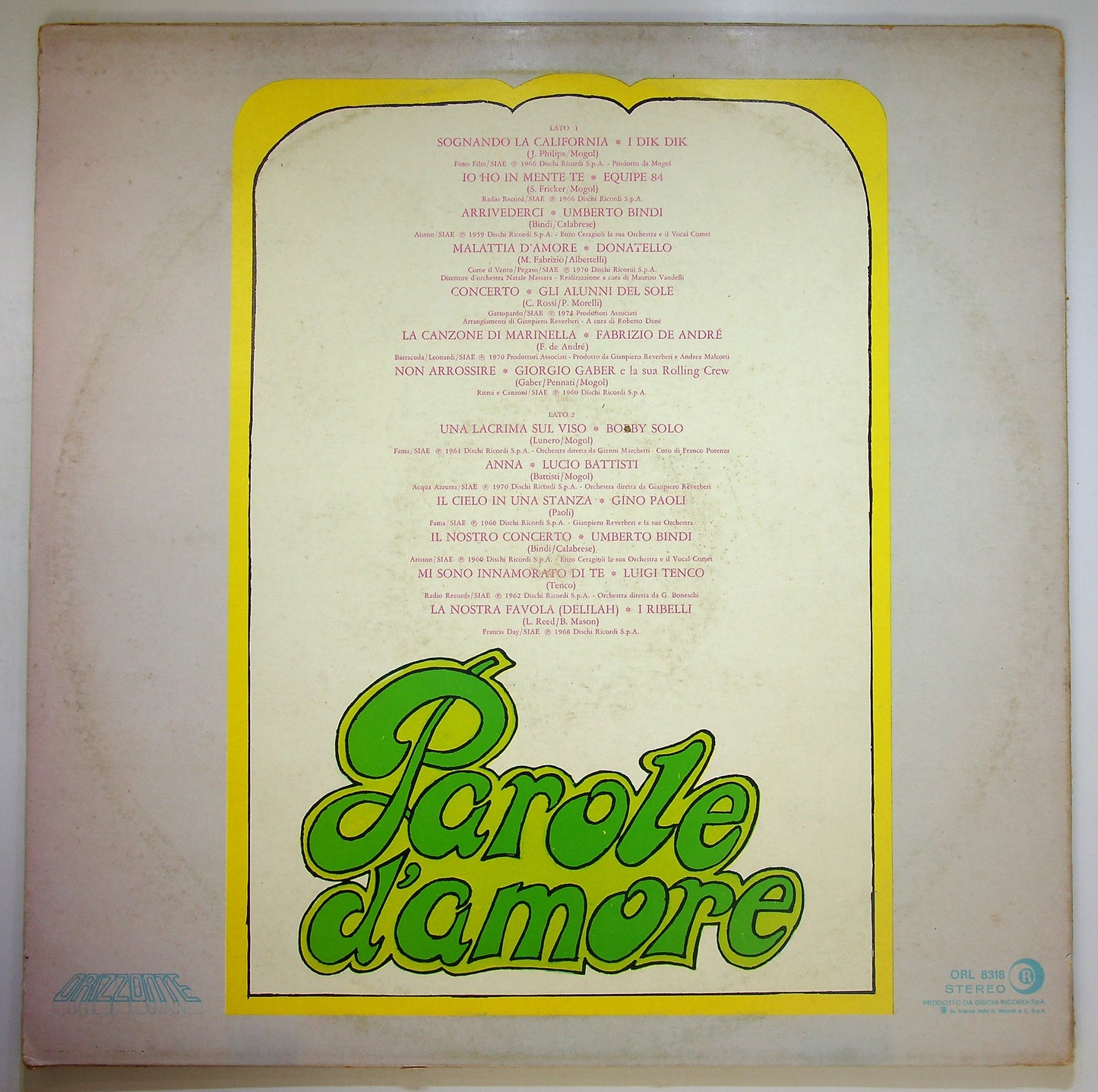 EBOND Various - Parole D'Amore Vinile V088127