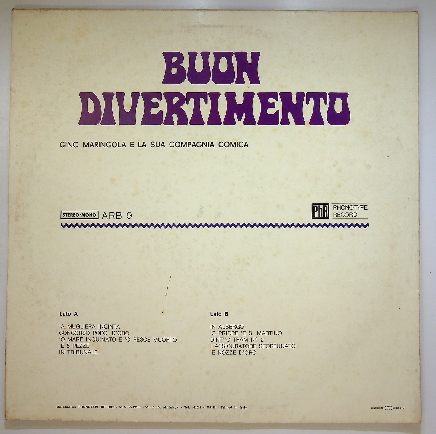 EBOND Gino Maringola - Buon Divertimento Vol. 4 Vinile V089049
