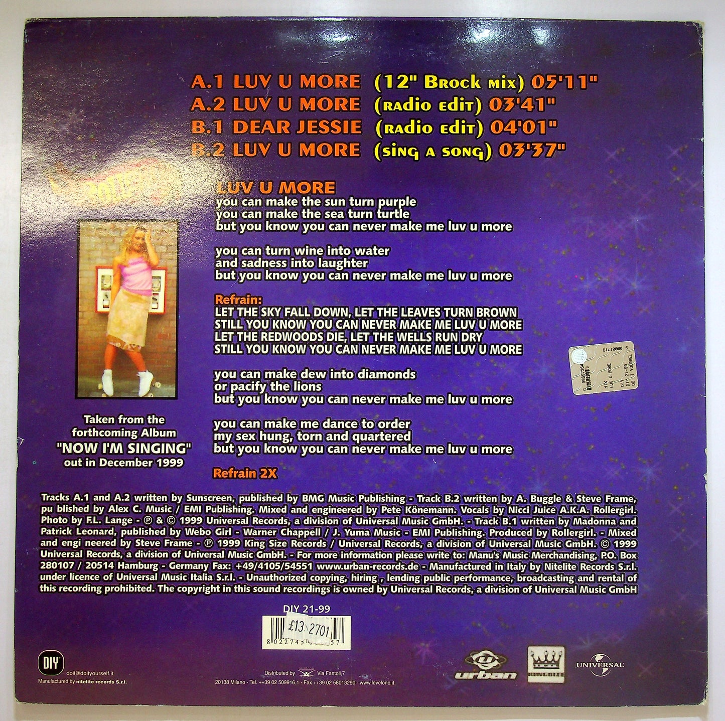 EBOND Rollergirl - Luv U More Vinile V089080