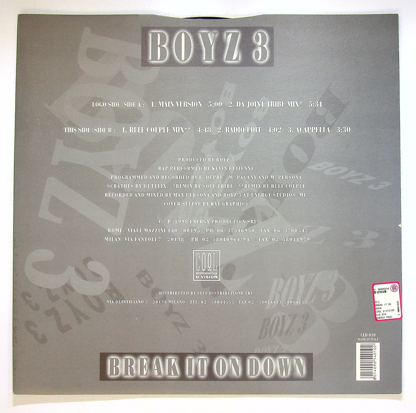 EBOND Boyz 3 - Break It On Down Vinile V089106