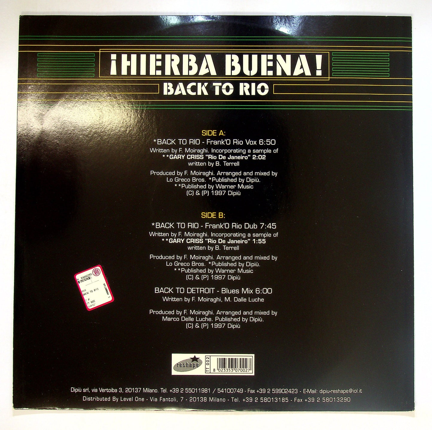 EBOND Hierba Buena - Back To Rio Vinile V089117