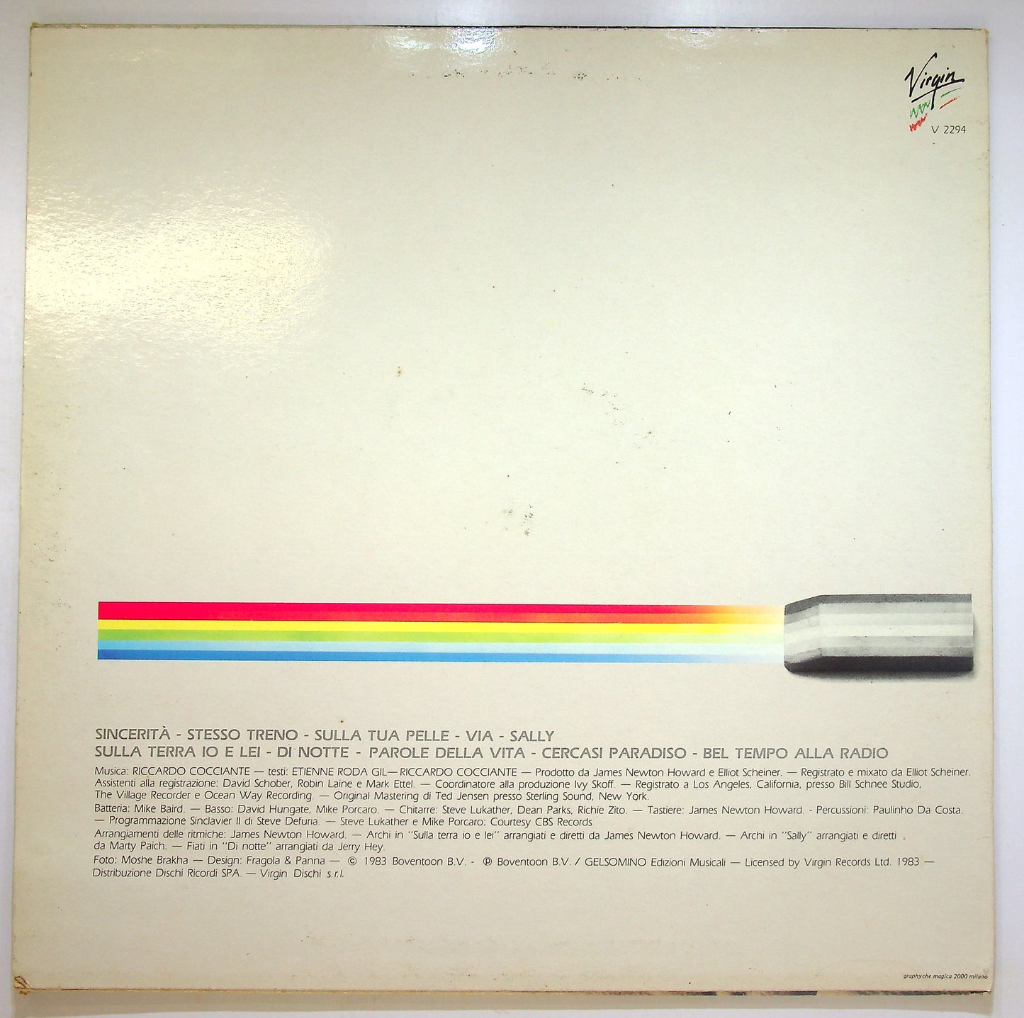 EBOND Riccardo Cocciante - Sincerita Vinile V090095