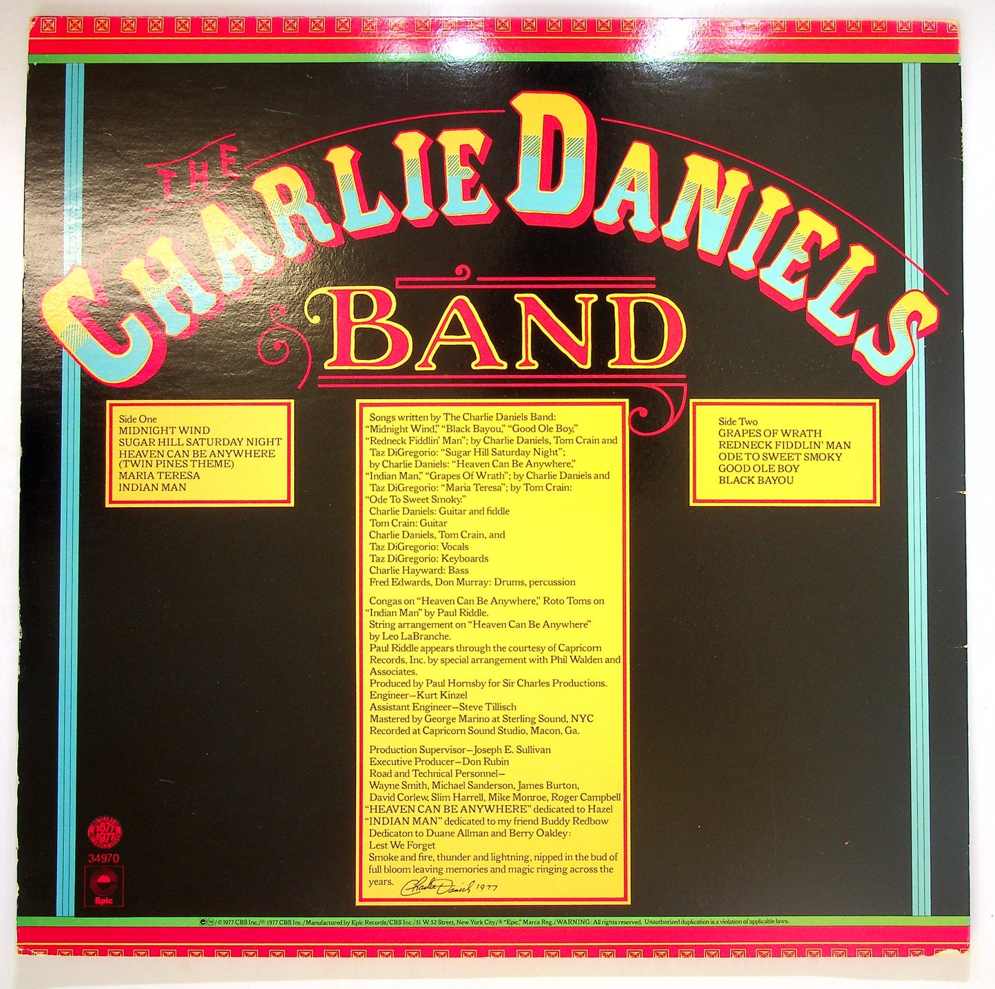 EBOND The Charlie Daniels Band - Midnight Wind Vinile V090124
