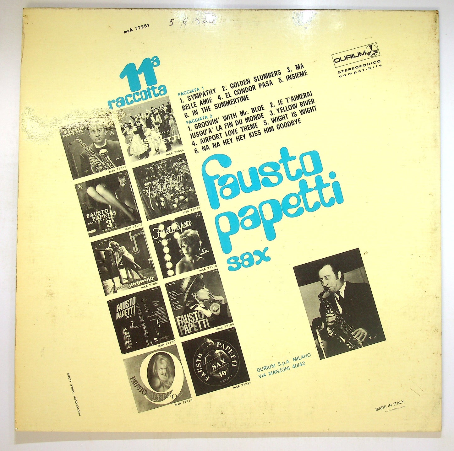EBOND Fausto Papetti - 11a Raccolta Vinile V091020