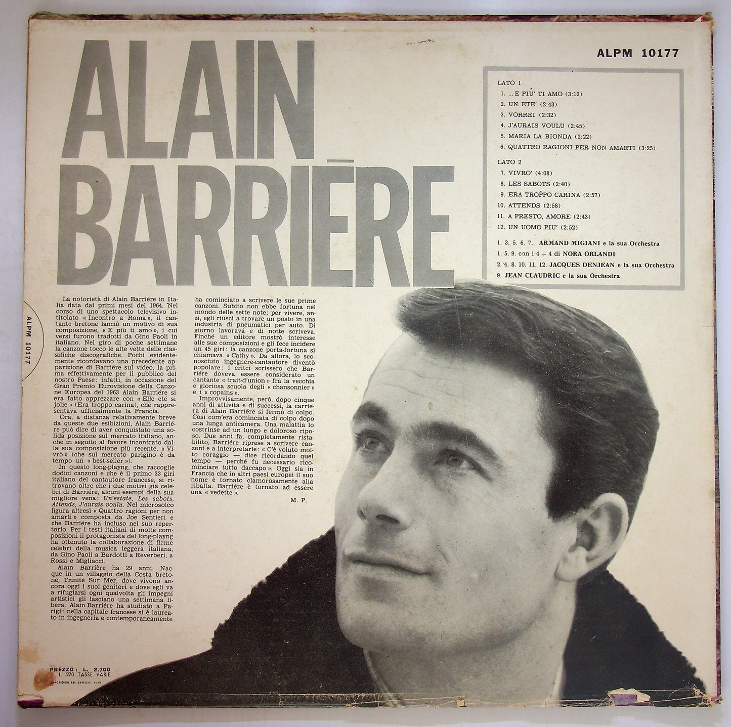 EBOND Alain Barriēre - Alain Barriēre Vinile V092002