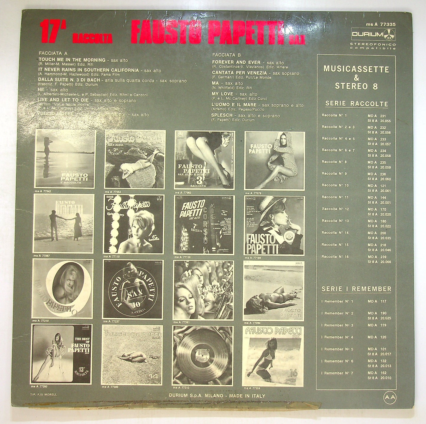 EBOND Fausto Papetti - 17a Raccolta Vinile V092110