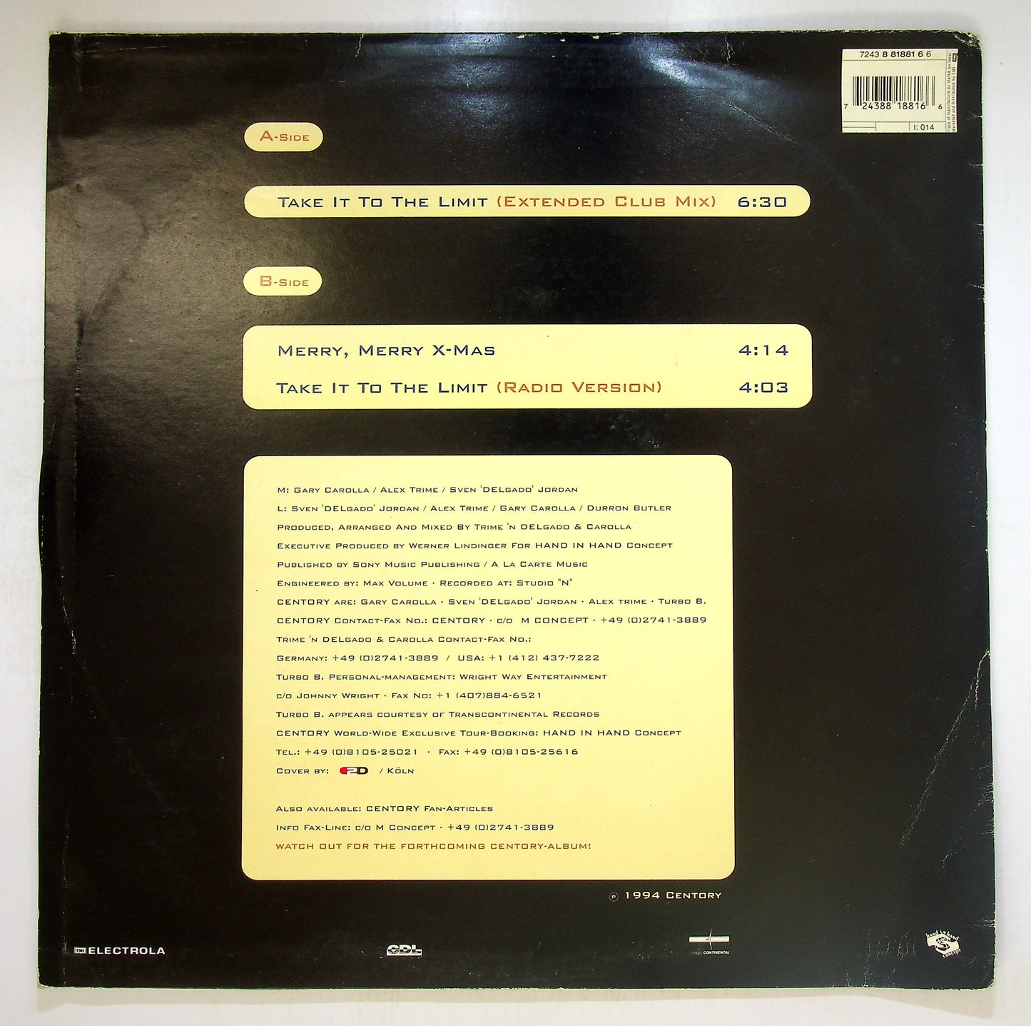 EBOND Centory - Take It To The Limit Vinile V092135