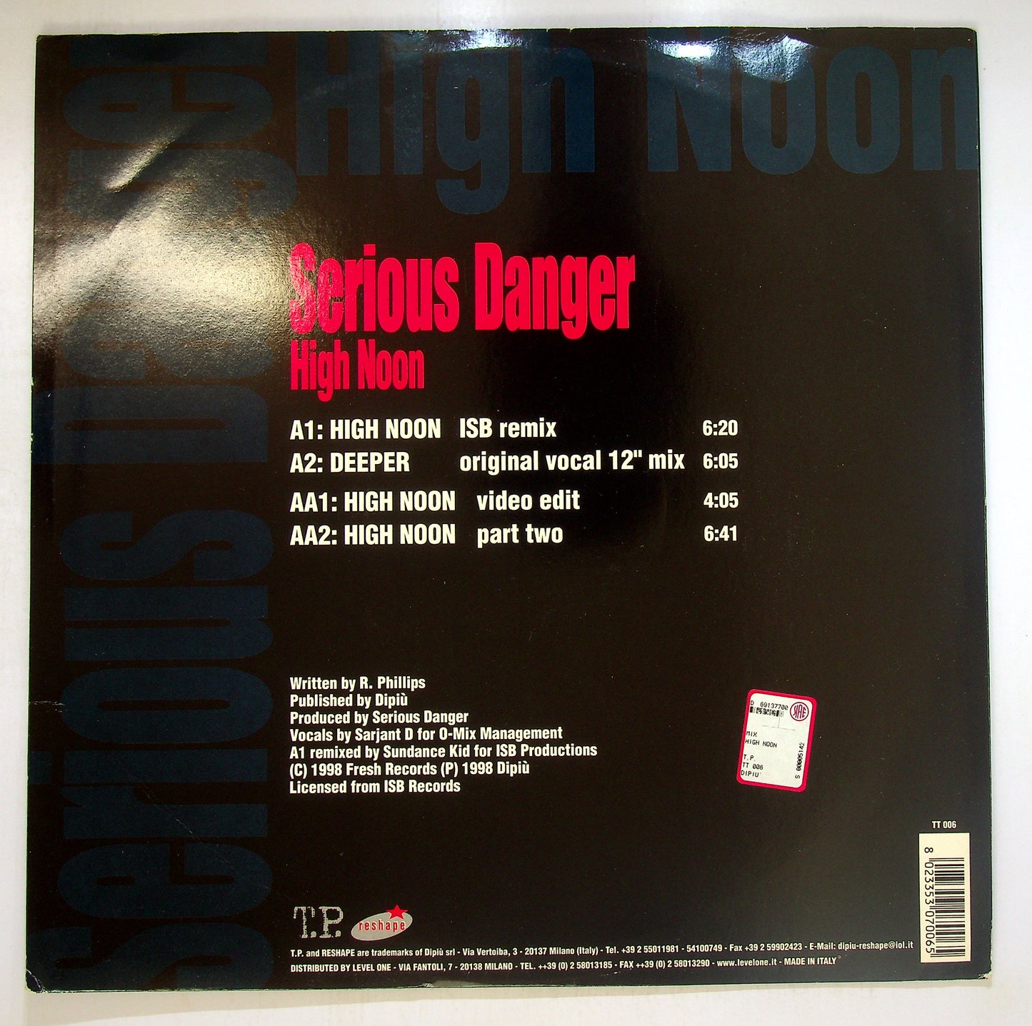 EBOND Serious Danger - High Noon Vinile V093013