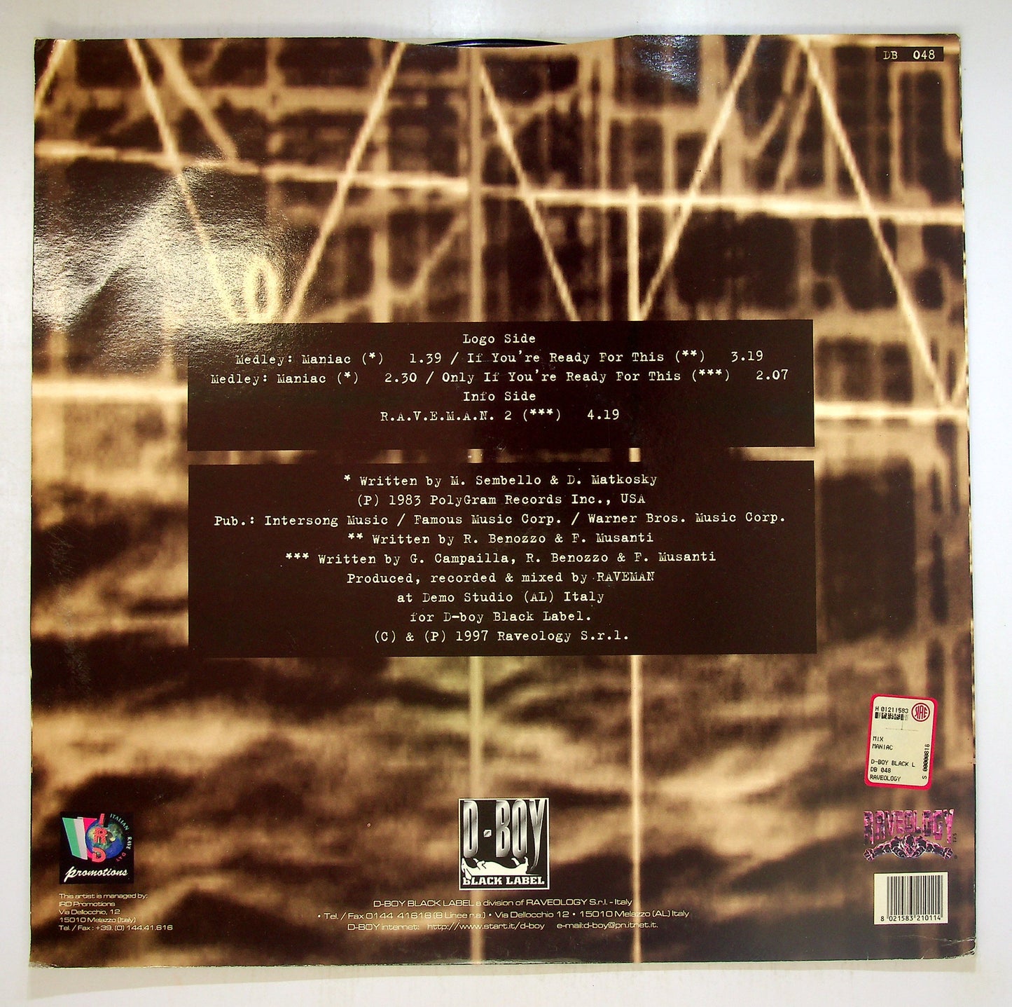 EBOND Raveman - Maniac Vinile V093024