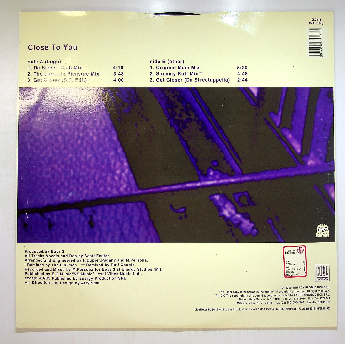 EBOND The Real Note Featuring Scott Foster - Close To You Vinile V093053