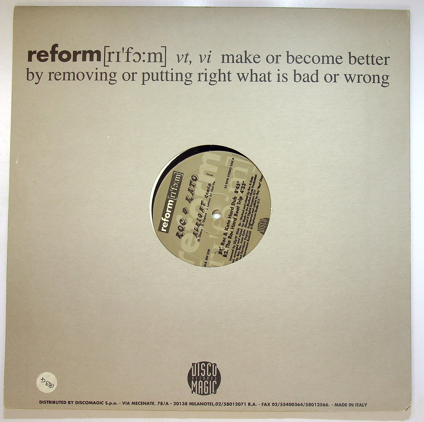 EBOND Roc & Kato - Alright (Remix) Vinile V093061