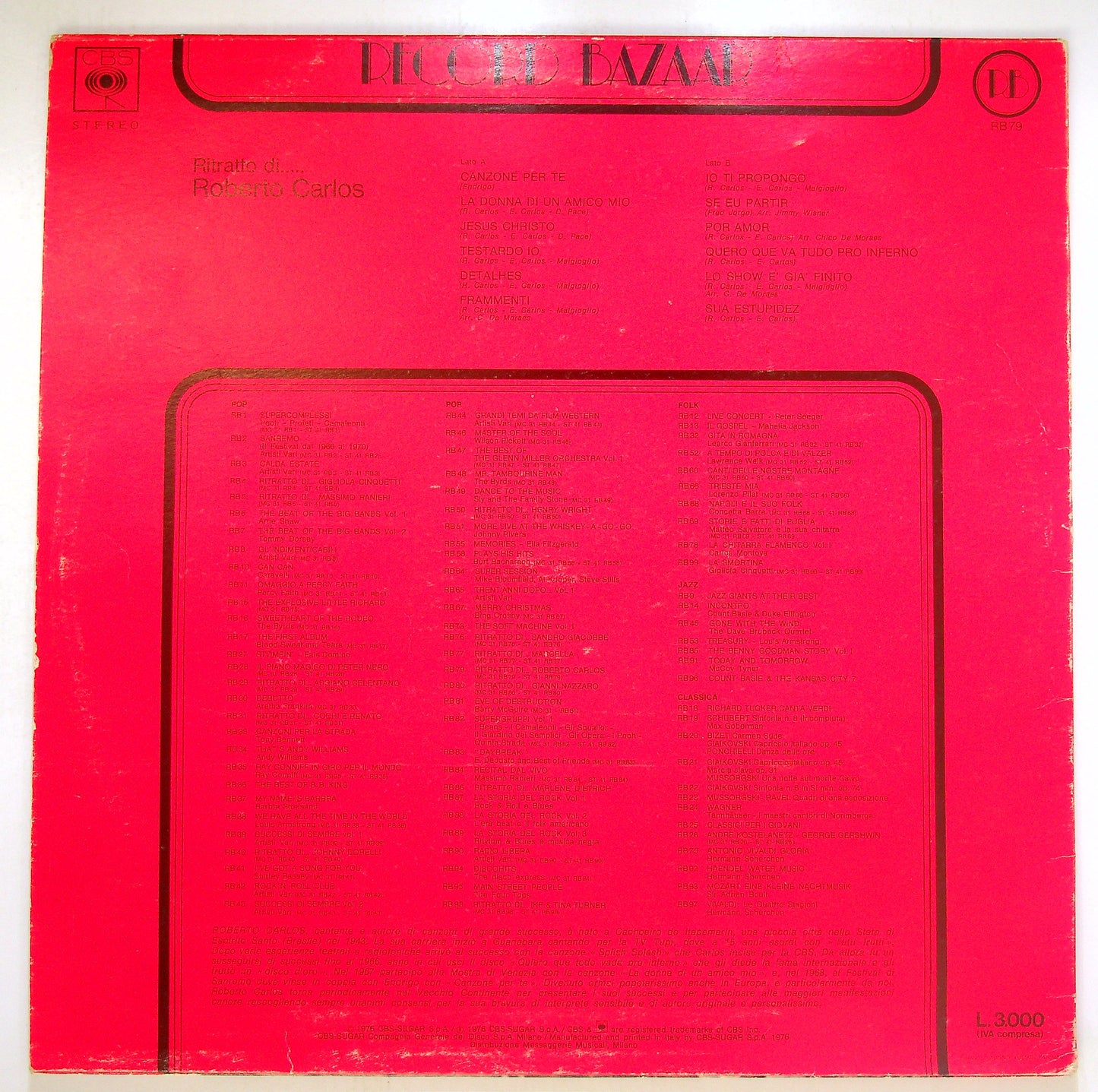 EBOND Roberto Carlos - Ritratto Di... Roberto Carlos Vinile V093121
