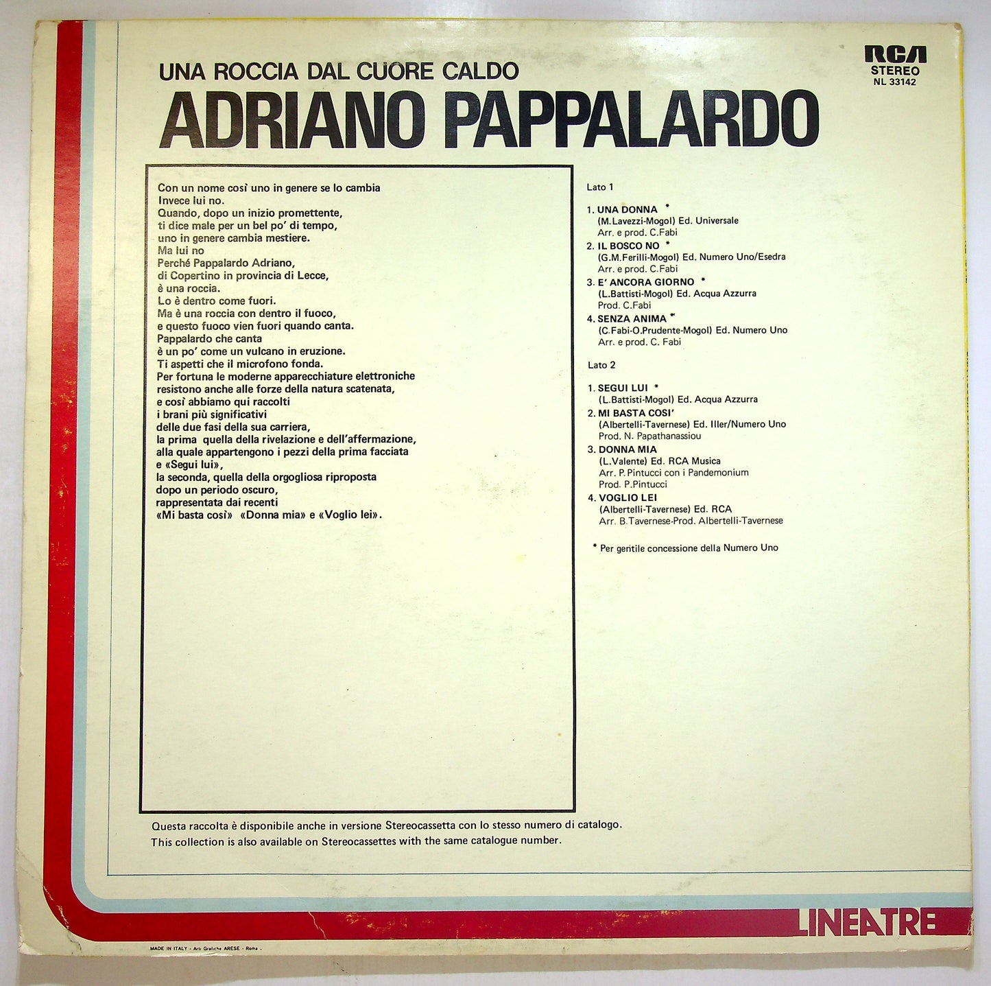 EBOND Adriano Pappalardo - Una Roccia Dal Cuore Caldo Vinile V093157