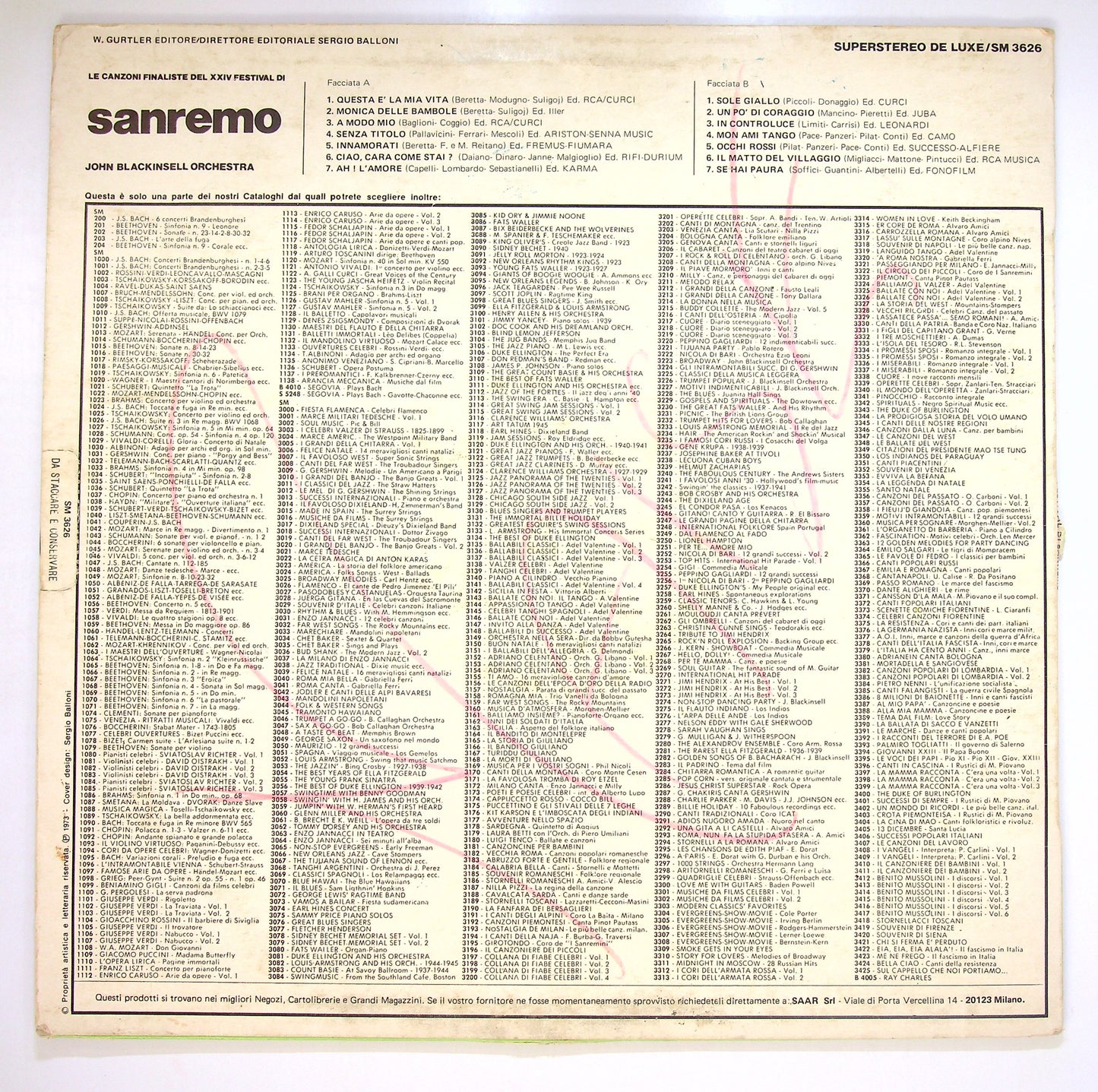 EBOND Le Canzoni Finaliste Del XXIV Festival Di Sanremo Vinile V094012