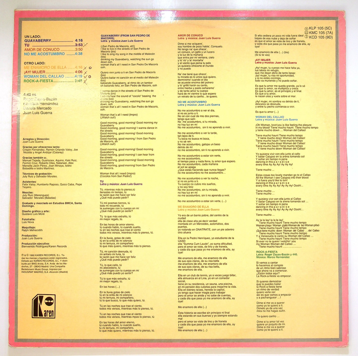 EBOND Juan Luis Guerra Y 4:40 - Mientras Mas Lo Pienso.......Tu Vinile V094104