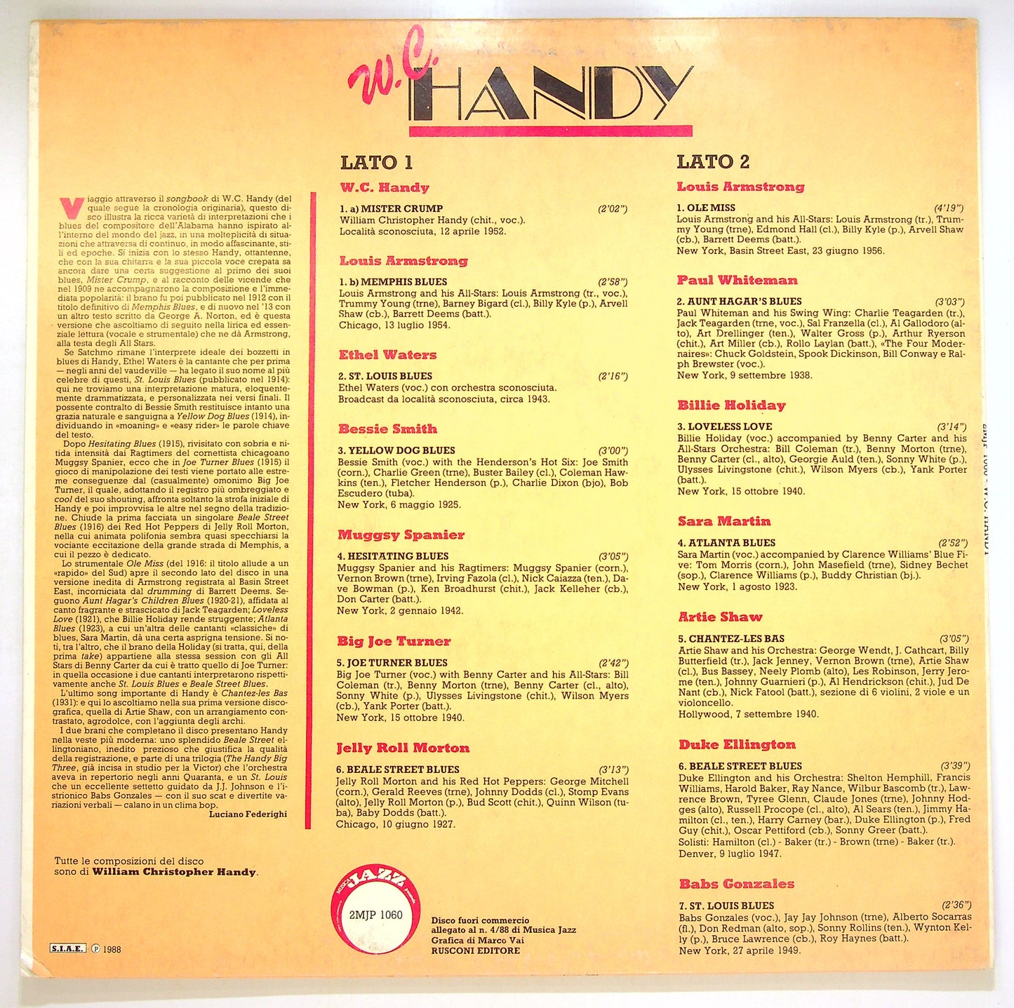 EBOND W. C. Handy - W. C. Handy Vinile V094117