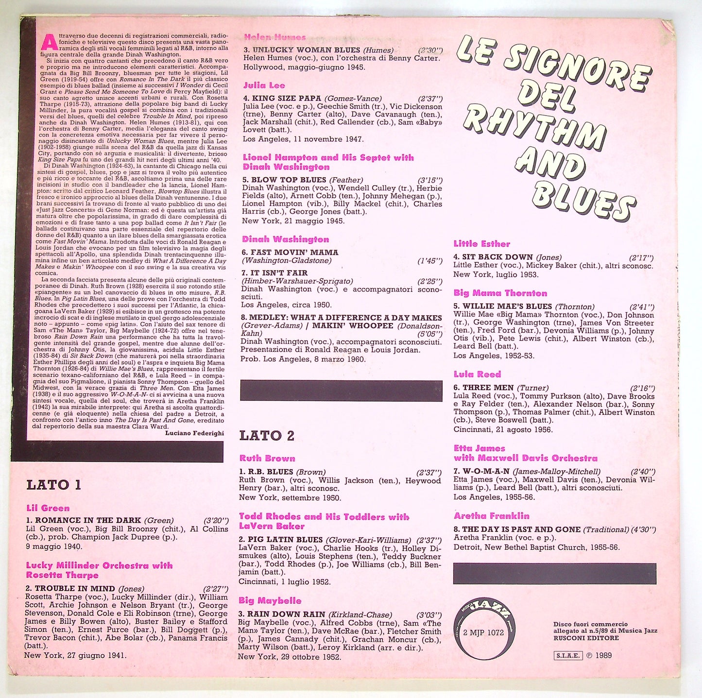 EBOND Various - Le Signore Del Rhythm And Blues Vinile V095008