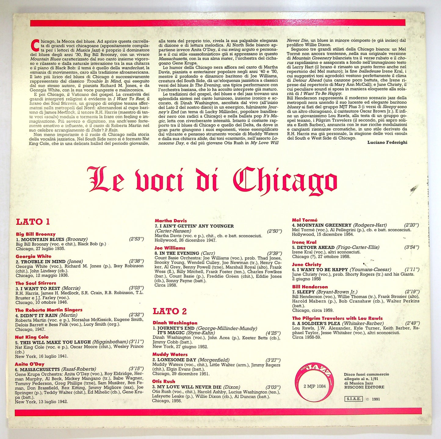 EBOND Various - Le Voci Di Chicago Vinile V095009