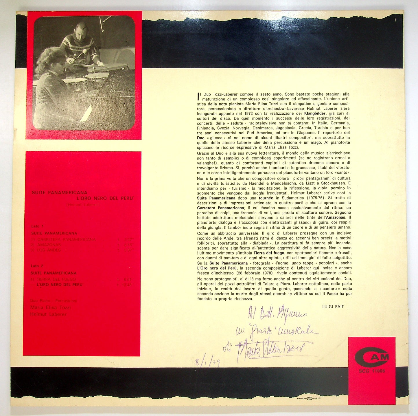 EBOND Maria Elisa Tozzi - Helmut Laberer - Suite Panamericana Vinile V096092