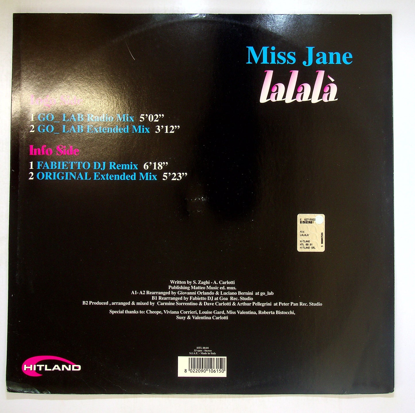 EBOND Miss Jane - LaLaLa Vinile V097135