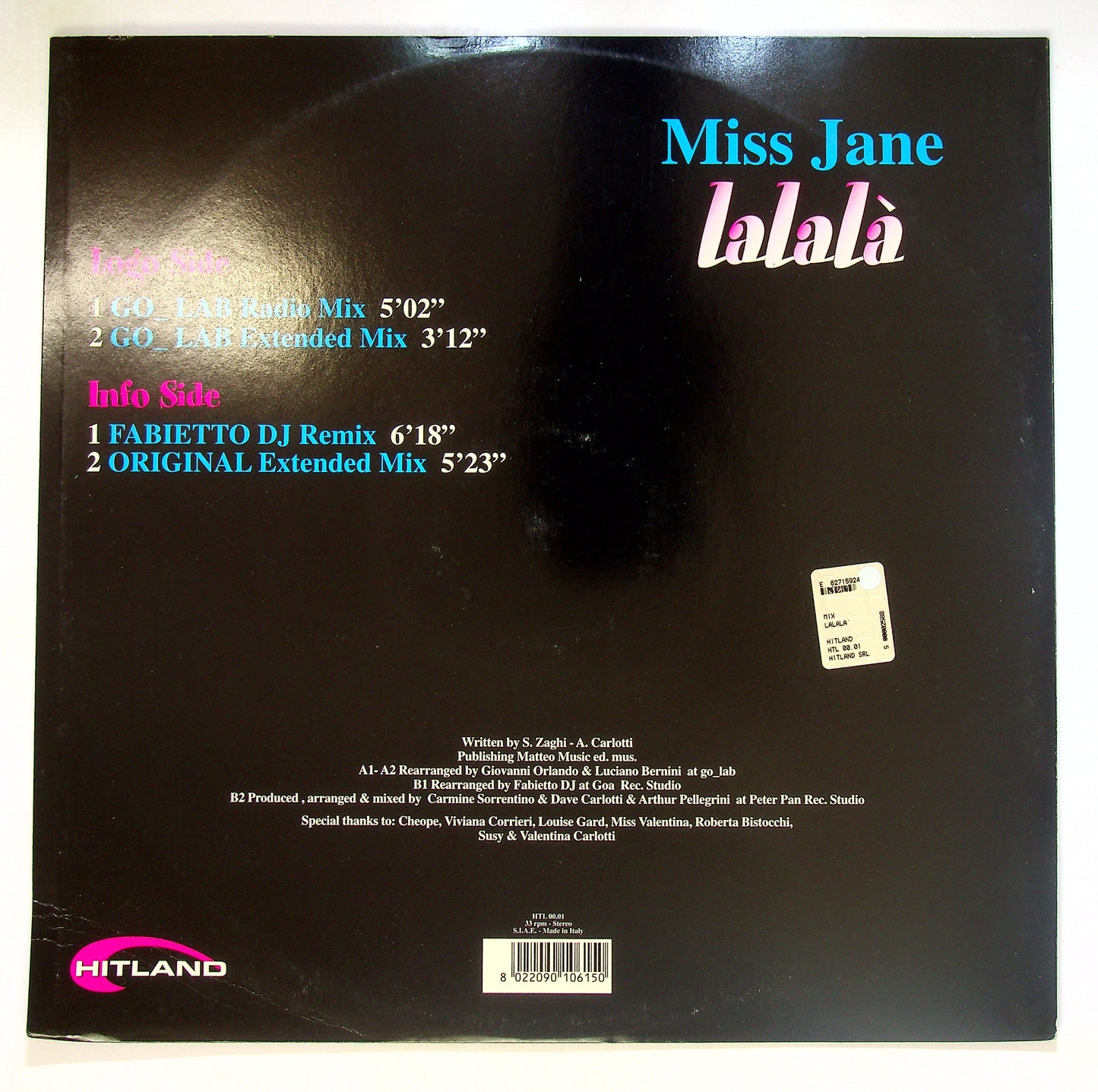 EBOND Miss Jane - LaLaLa Vinile V098023