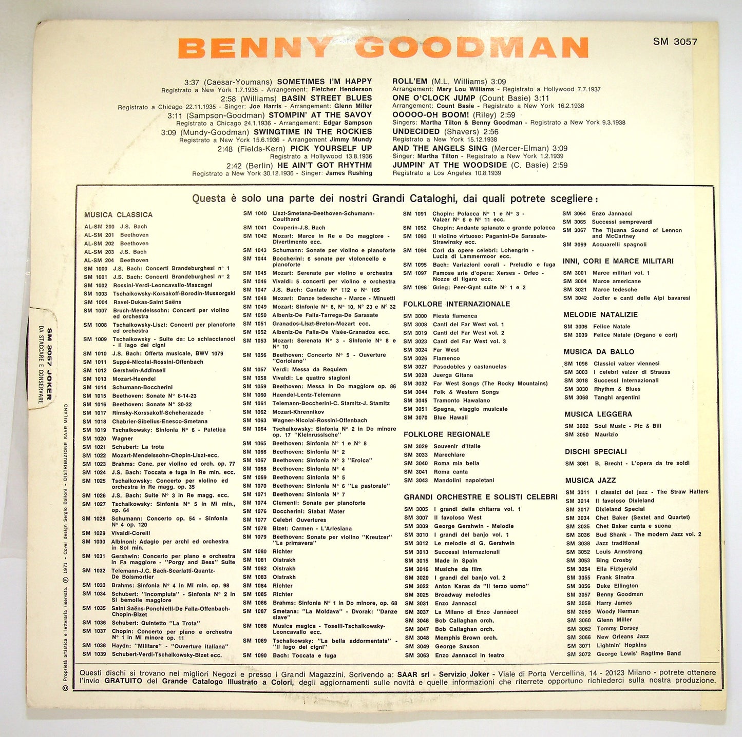 EBOND Benny Goodman - Swingtime With Benny Goodman Vinile V098054