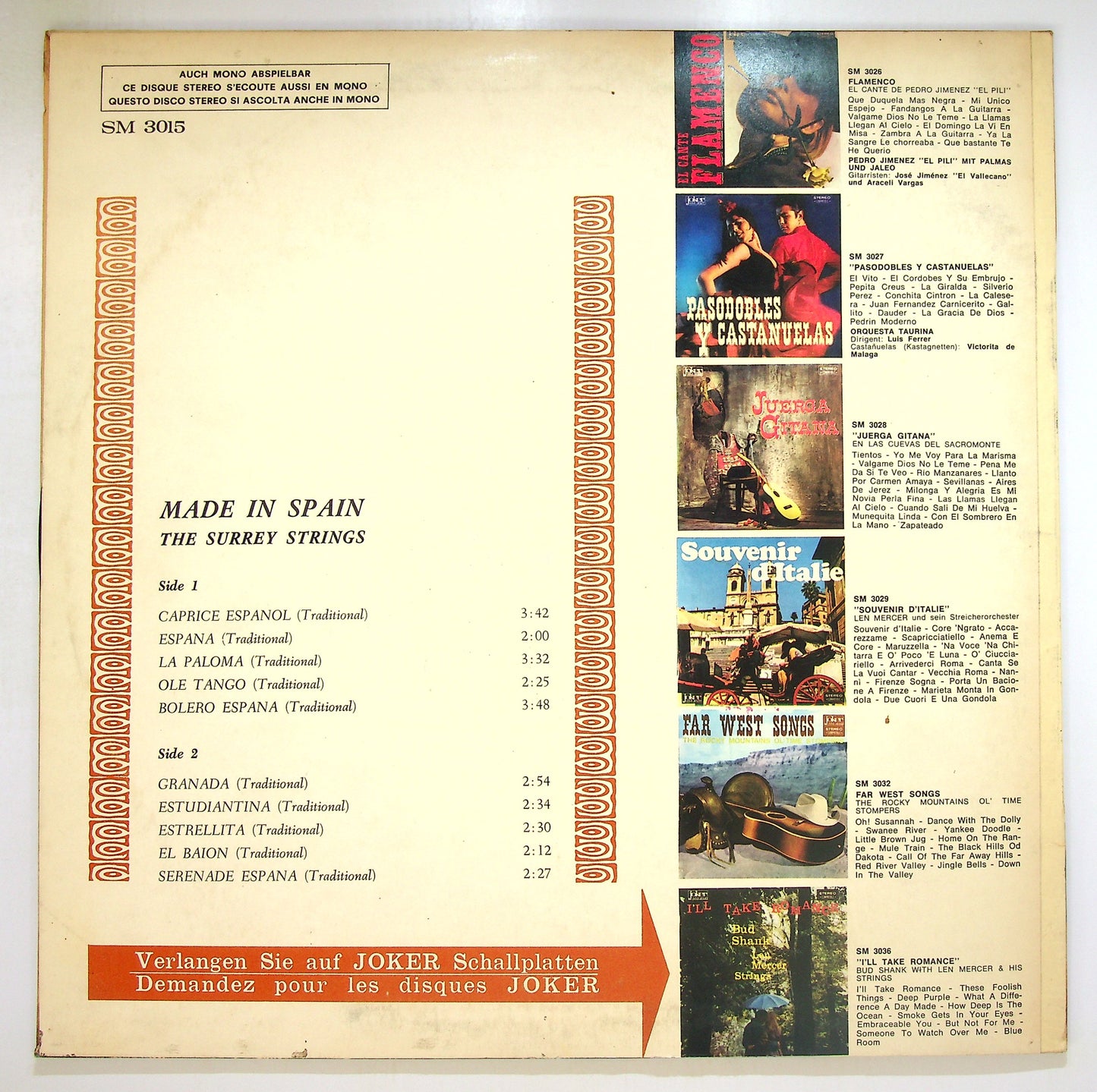EBOND The Surrey Strings - Made In Spain Vinile V098147