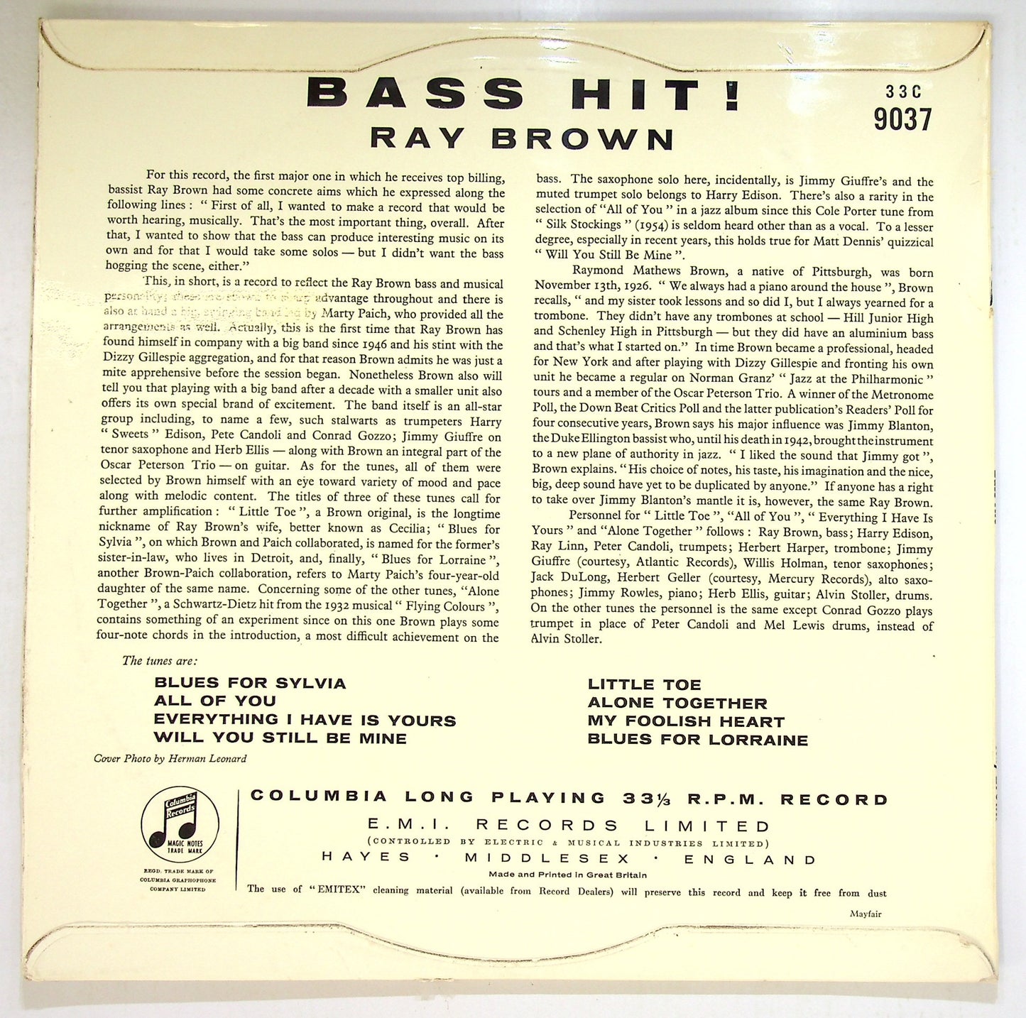 EBOND Ray Brown - Bass Hit! Vinile V099000